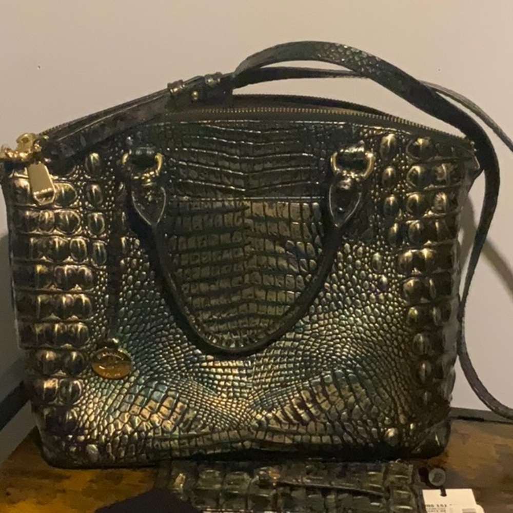 NWT Brahmin Credit Card Wallet in AGATE MELBOURNE and Like New Duxbury Satchel